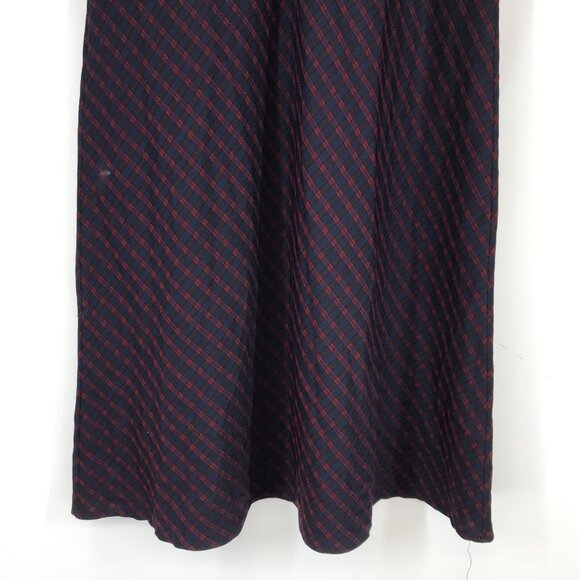 AEROPOSTALE - WOMEN'S 6 - NAVY & RED POLYESTER BLEND A-LINE MAXI SKIRT Y2K 90'S - Picture 6 of 8